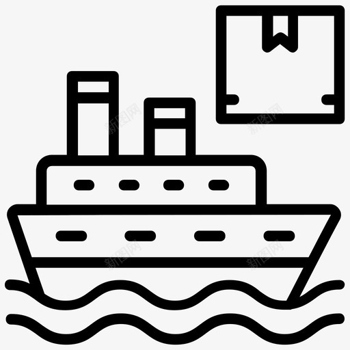 货船海外送货服务海运图标svg_新图网 https://ixintu.com 海外送货服务 海运 物流配送线图标 货船