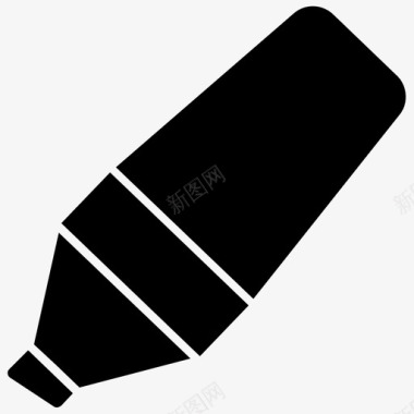 荧光笔办公用品文具图标图标
