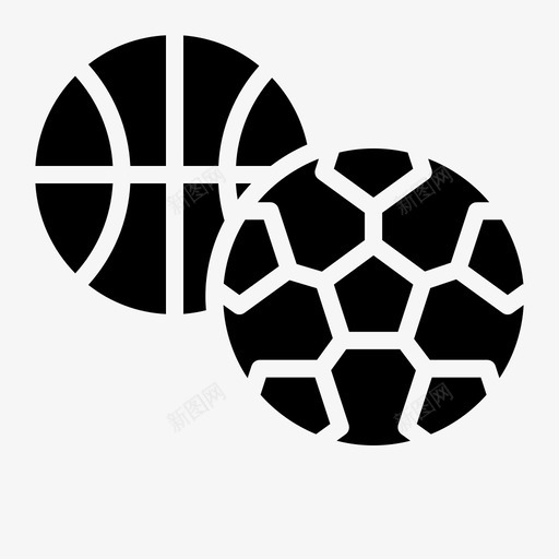 运动球篮球足球图标svg_新图网 https://ixintu.com 教育扎实 篮球 足球 运动球