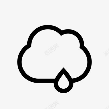 云和雨多云线图标图标