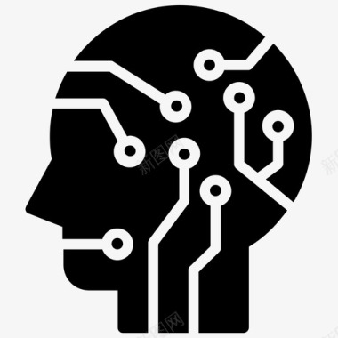 人工智能人脑人类智能图标图标