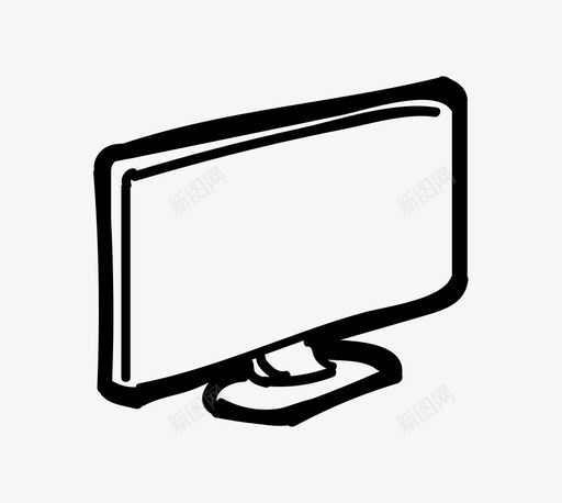 平板电视显示器点播图标svg_新图网 https://ixintu.com 家用手绘 平板电视 显示器 点播 电视 视频