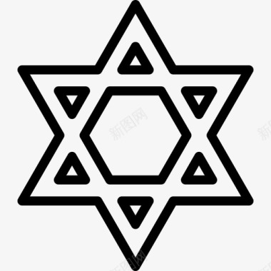 大卫之星犹太宗教图标图标