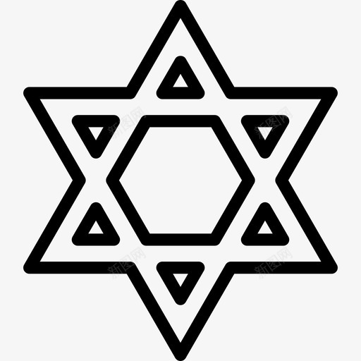 大卫之星犹太宗教图标svg_新图网 https://ixintu.com 大卫之星 宗教 犹太
