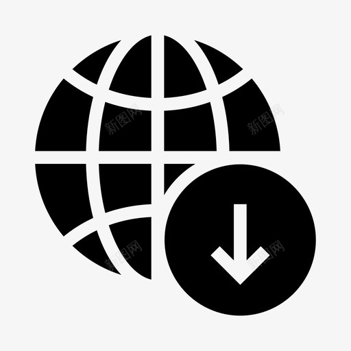 全球箭头地球图标svg_新图网 https://ixintu.com 世界 全球下载 地球 箭头 网络共享