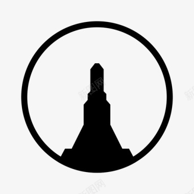 阿伦寺曼谷佛教图标图标