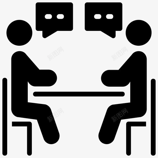 会议商务会议沟通图标svg_新图网 https://ixintu.com 人力资源字形图标 会议 商务会议 对话 桌上谈话 沟通