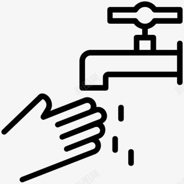 洗手个人卫生美容院线图标图标