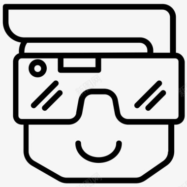虚拟现实眼镜3d眼镜虚拟现实耳机图标图标