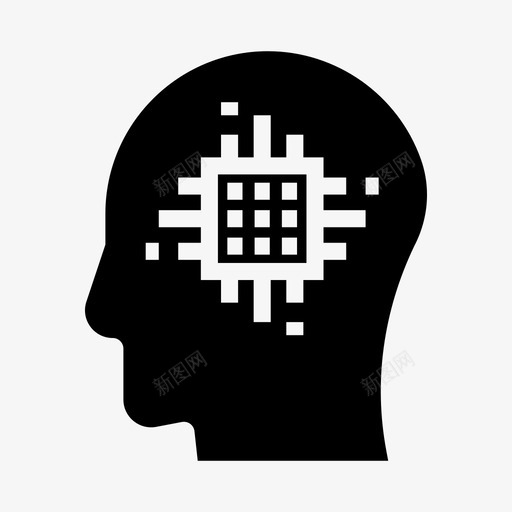 思维芯片大脑创造力图标svg_新图网 https://ixintu.com 创造力 大脑 头脑 思维芯片 编程