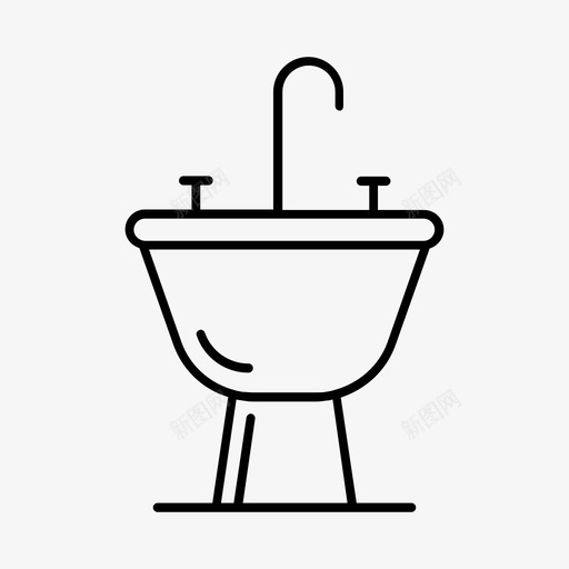 洗脸台手水管工图标svg_新图网 https://ixintu.com 家用物品 手 水 水槽 水管工 洗脸台