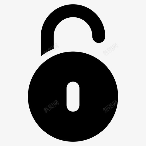 开锁门锁挂锁图标svg_新图网 https://ixintu.com 复古锁 安全符号 开锁 挂锁 用户界面符号图标 门锁