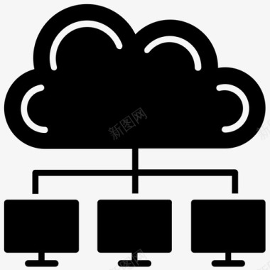 云共享服务大数据云计算图标图标