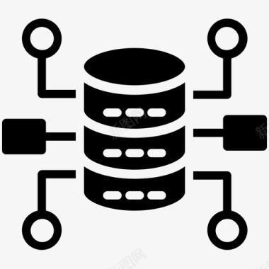 数据库架构数据挖掘和模式数据仓库图标图标