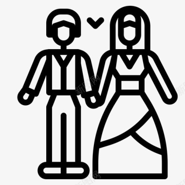 结婚新娘新郎图标图标