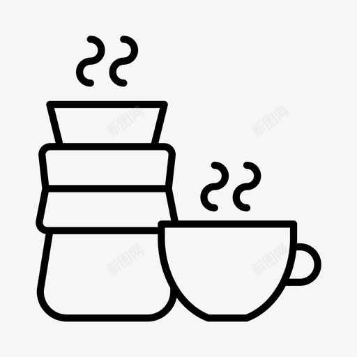 咖啡早餐饮料图标svg_新图网 https://ixintu.com 咖啡 早上 早餐 食物 饮料