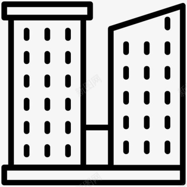摩天大楼大厦城市建筑图标图标