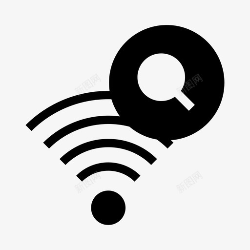 wifi搜索玻璃放大镜图标svg_新图网 https://ixintu.com wifi搜索 信号 放大镜 玻璃 网络共享