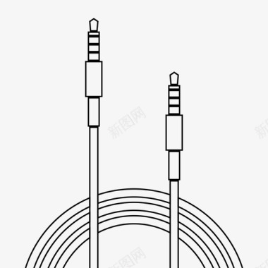 耳机到耳机音频电缆图标图标