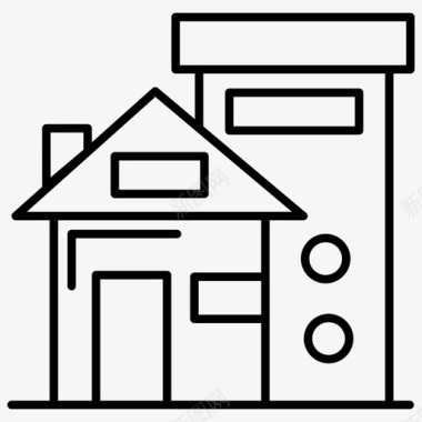 房地产商投资者房地产图标集轮廓图标