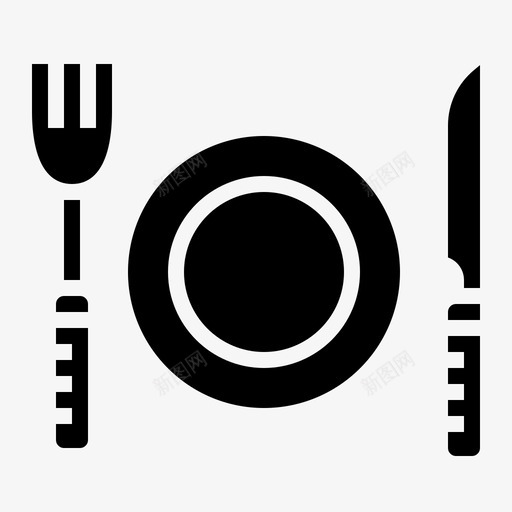 食品餐具叉子图标svg_新图网 https://ixintu.com 刀 叉子 派对固体 盘子 食品 餐具 餐厅