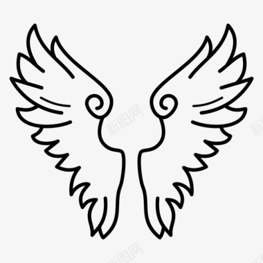 天使之翼自由哥特式图标图标