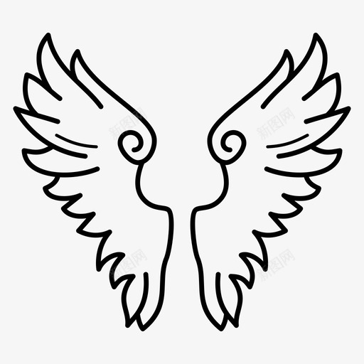 天使之翼自由哥特式图标svg_新图网 https://ixintu.com 哥特式 天使之翼 自由