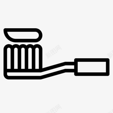 牙刷浴室牙齿卫生图标图标