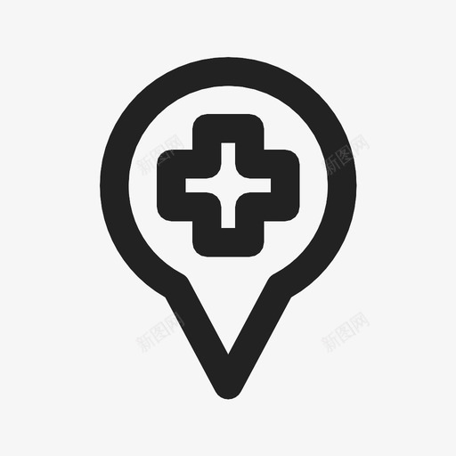 医院地图位置地图指针图标svg_新图网 https://ixintu.com 医院 占位符 图钉 地图位置 地图指针