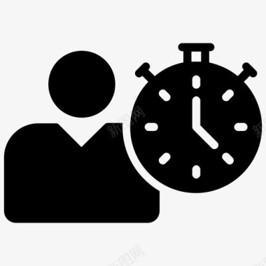 时间管理时间计划社交媒体策略字形图标图标