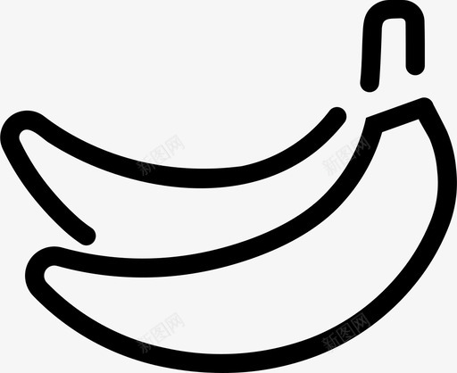 香蕉减肥食品食品图标svg_新图网 https://ixintu.com 减肥食品 水果 素食 食品 食品和饮料 香蕉 黑白香蕉