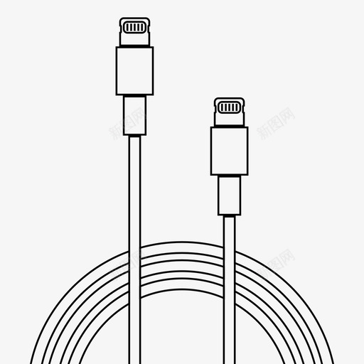 闪电对闪电电缆数据图标svg_新图网 https://ixintu.com iphone 传输 数据 电缆 电缆轮廓 闪电对闪电