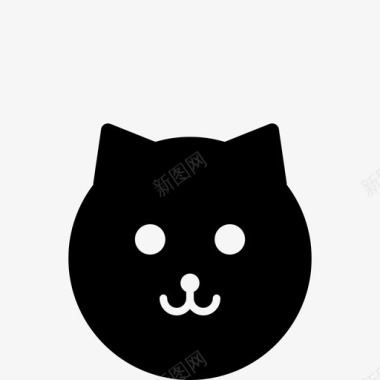 猫黑色可爱图标图标