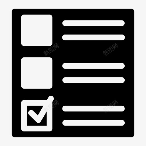列表复选框检查列表图标svg_新图网 https://ixintu.com 列表 复选标记 复选框 检查列表 菜单项 项目