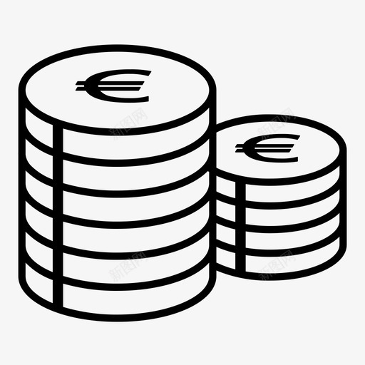 货币硬币经济图标svg_新图网 https://ixintu.com 欧元 硬币 经济 货币