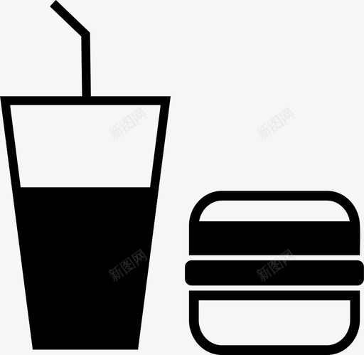 快餐汉堡食品和餐厅图标svg_新图网 https://ixintu.com 快餐 汉堡 菜单 软饮料 食品和餐厅