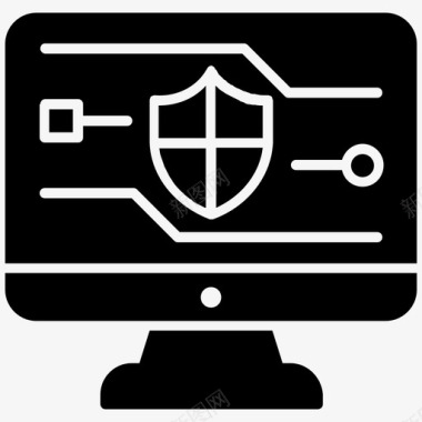 防病毒计算机防病毒互联网安全图标图标