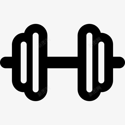 哑铃健身锻炼图标svg_新图网 https://ixintu.com 举重 健身 健身房 哑铃 粗轮廓 锻炼