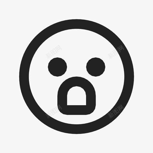 震惊茫然表情图标svg_新图网 https://ixintu.com 微笑 情绪 茫然 表情 震惊