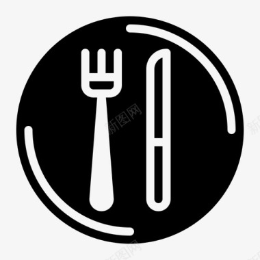 餐具盘子叉子图标图标