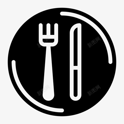 餐具盘子叉子图标svg_新图网 https://ixintu.com 刀 叉子 盘子 餐具 餐厅
