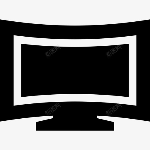 曲面电视平板屏幕图标svg_新图网 https://ixintu.com 屏幕 平板 曲面电视 电子产品 超高清