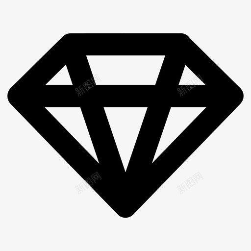 钻石宝石高级图标svg_新图网 https://ixintu.com 宝石 用户界面大胆的图标 质量 钻石 高级