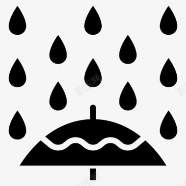 雨自然植物图标图标