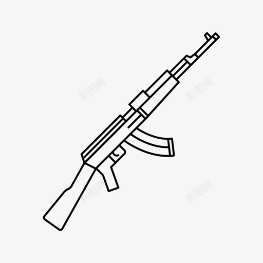 ak47枪枪支步枪图标svg_新图网 https://ixintu.com ak47枪 战区 枪支 步枪 武器