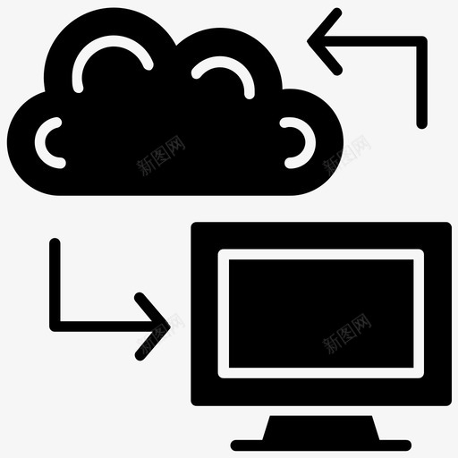 云连接大数据云网络图标svg_新图网 https://ixintu.com 云存储 云网络 云连接 大数据 数据中心 数据科学字形图标