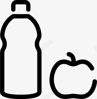 饮食苹果瓶子图标图标