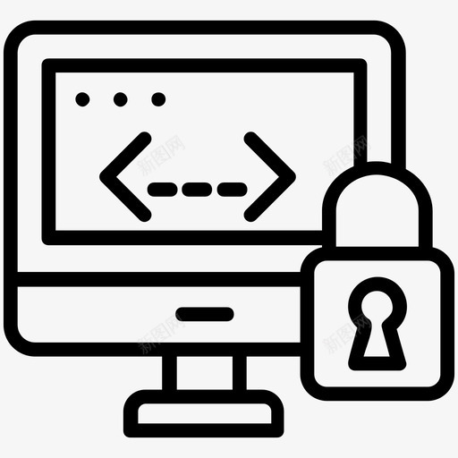 代码保护网络安全数据保护图标svg_新图网 https://ixintu.com 代码保护 数据保护 数据库加密 数据库安全 编程线图标 网络安全