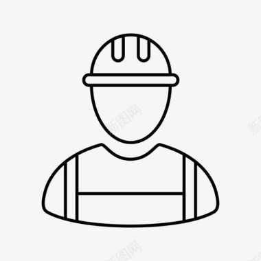 工人工程师头盔图标图标