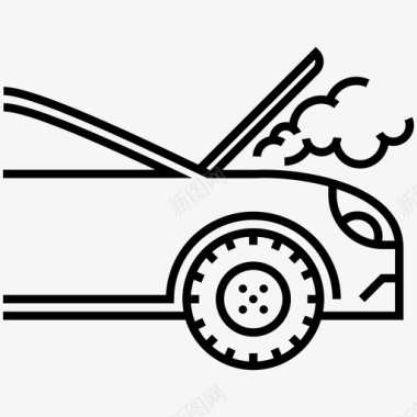 暖气事故汽车损坏图标图标